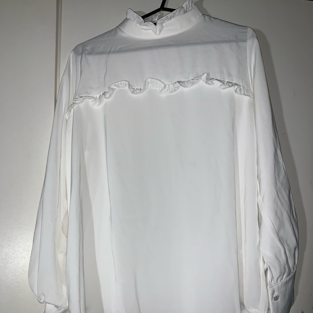 mixxmix high collar blouse